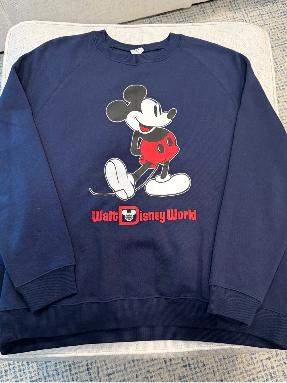 Disney Navy Crewneck Sweatshirt with Mickey Graphic